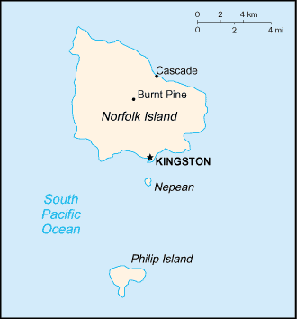 Map of Norfolk Island