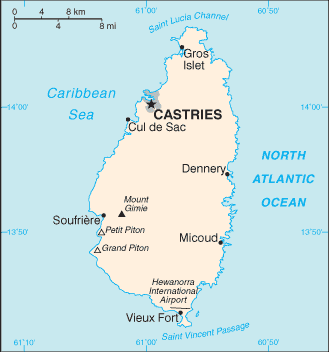 Map of Saint Lucia